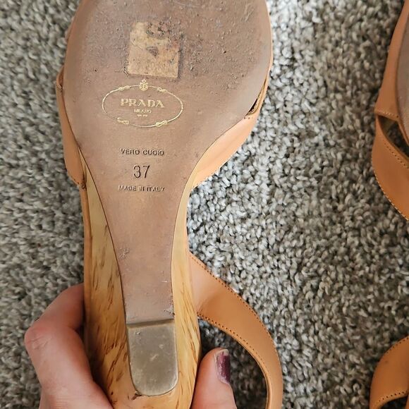 Prada Leather Wedge Heels 37 - Picture 5 of 7